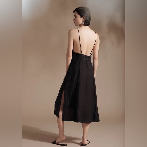 Par En Par Black Isla Linen Slip Dress - Picture 3 of 12